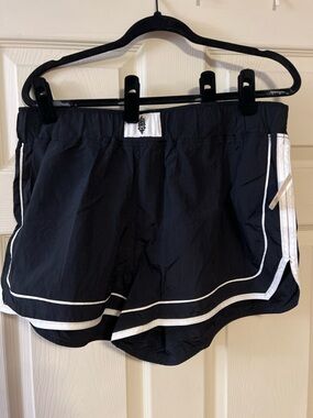 Free People Black Athletic Shorts with White Trim